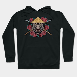 Wild Boar Samurai Head Hoodie